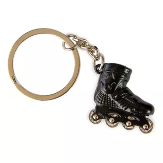 Chaveiro De Patins Inline Preto - Rodinhas Giram