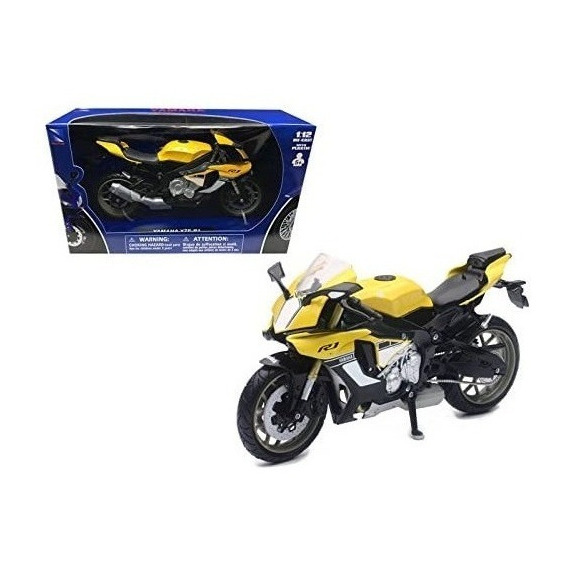 Newray Yamaha Yzf-r1 Escala 1:12 Motocicleta Rara Color Amarillo