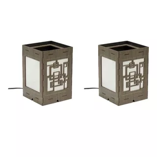 2 Veladores Lampara Cubo Moderno C/ Pantalla En 7 Colores