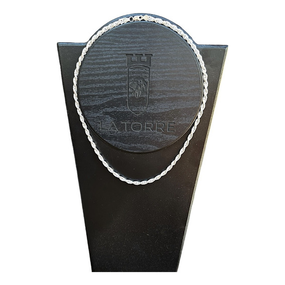Collar Cadena Torsal Torzal Plata Fina .925 5mm 60cm