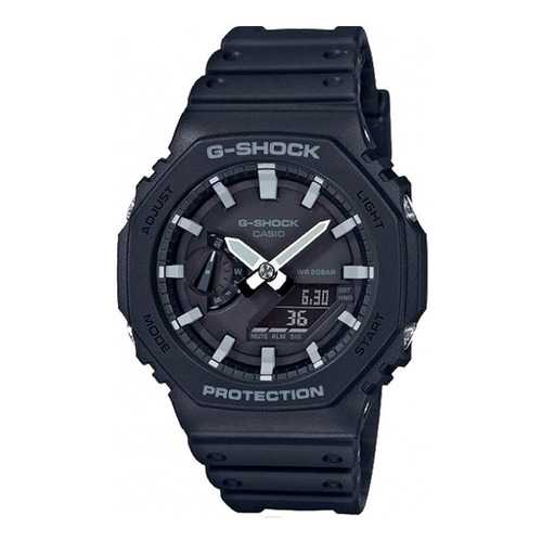 Reloj pulsera Casio GA-2100 con correa de resina color negro - bisel negro/gris