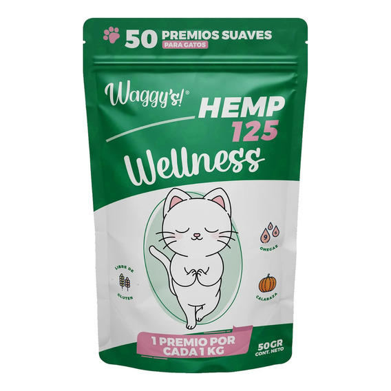 Waggys premios wellness 125 para gatos bienestar integral 50 g
