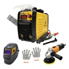 Máquina Solda Inversora 225a + Esmerilhadeira + Máscara Cor Laranja Frequência 50/60hz 220v