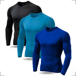 Kit Camisa Masculina Proteção Solar Térmica Malha Fria Uv50 