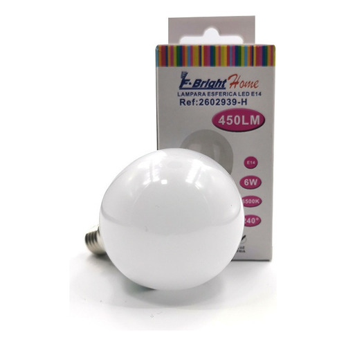 Ampolleta Esferica Led E14 6w Luz Fria/ F Bright Color de la luz Blanco frío