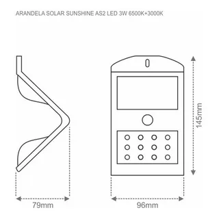 Arandela Solar Sunshine Externa C/sensor 6500k Taschibra Cor Branco Voltagem Energia Solar