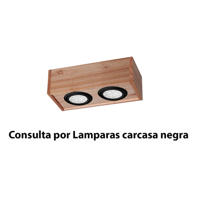 Plafon Modulo Madera 4 Luces Cuadrado Paraiso Para Ar111 Cx