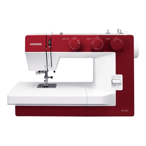 Máquina de coser recta Janome 1522BL portable roja 220V