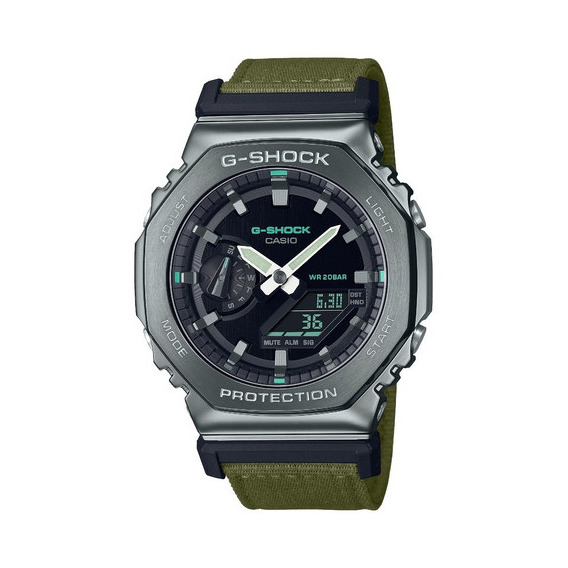 Reloj Casio G-shock Metal Hombre Color de la correa Verde Color del bisel Gris Color del fondo Negro
