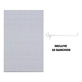 Panel Perfocel 60x122cm 1c Blanco -incluye 10 Ganchos- Tumin