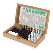 Jogo Dama E Ludo 60-236 - Com Estojo Luxo Em Madeira Mdf