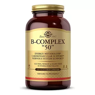 Solgar B-complex 50, 250 Cápsulas Vegetales - Metabolismo En