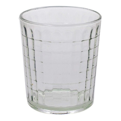 Set X6 Vasos Vidrio Diamante Durax Ideal Velas Agua 250cc Color Transparente