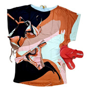 T-shirt Dress Estampada Morena Rosa 120089
