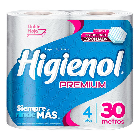 Papel Higienico Higienol Premium Doble Hoja 30m 4unid