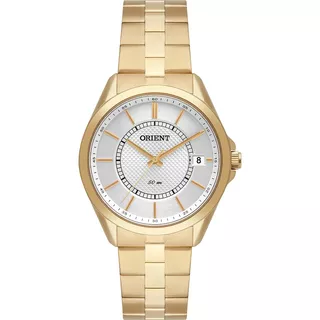 Relógio Orient Feminino Original Cor Da Correia Dourado Cor Do Bisel Dourado Cor Do Fundo Prateado