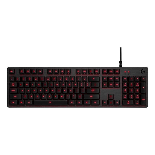 Teclado gamer Logitech Serie G G413 QWERTY Romer-G Tactile inglés US color carbón con luz roja