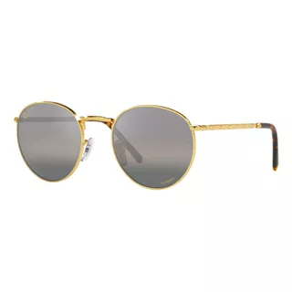 Ray-ban New Round 0rb3637 9196g3 50 Polarizado Color De La Lente Gris Oscuro Color De La Varilla Dorado Color Del Armazón Dorado Diseño Ocean