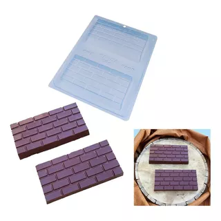 Forma Tablete Barra Tijolinho Chocolate Com Três Partes Cor Transparente