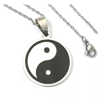 Pingente Yin Yang Tao Feng Shui + Corrente Brinde Aço Inox