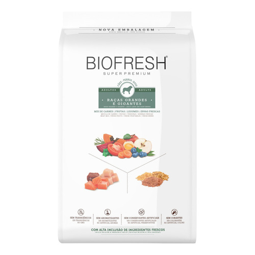 Alimento Biofresh Super Premium para perro adulto de raza grande y gigante sabor carne, frutas y vegetales en bolsa de 10.1kg