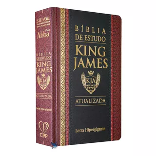 Bíblia De Estudo King James 1611 Capa Dura | Bordô E Preta