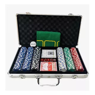 Imporiente Maleta Poker 300 Fichas Numeradas 2 Baralhos 5 Dados Blind