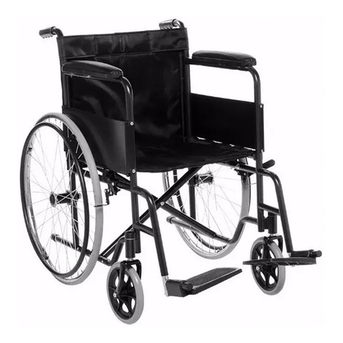 Silla De Ruedas Solida Plegable Vanlig Económica Ligera Color Negro