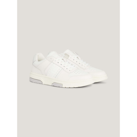 Tenis Basket Blanco Tipo Skater De Piel Tommy Jeans De Mujer