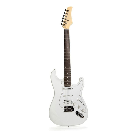 Guitarra eléctrica Femmto Stratocaster EG001 de aliso 2020 blanca brillante con diapasón de mdf