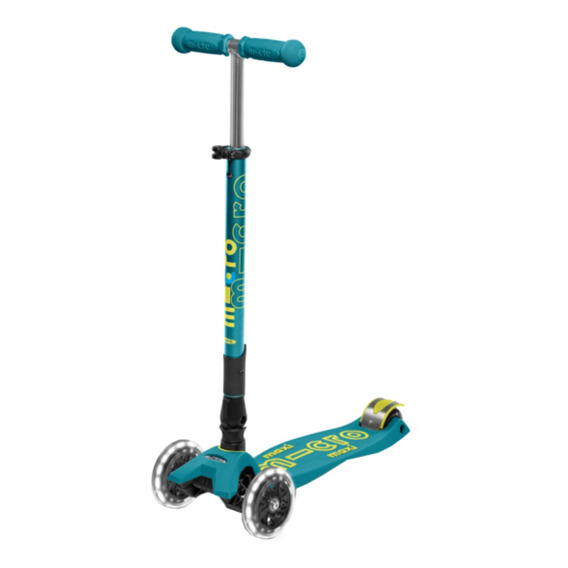 Monopatín de pie Micro Maxi Deluxe Plegable Led  petrol green para niños