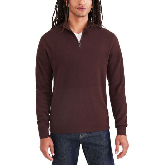 Sweater Hombre Quarter Zip Regular Fit Café Dockers