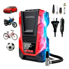 Compresor De Aire Gadnic Portátil 12v/220v 150 Psi 25 L/min Inflado Rápido Potencia 120w Rojo