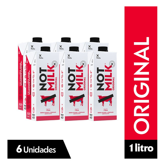 Bebida Vegetal Notmilk Original 6un X 1l