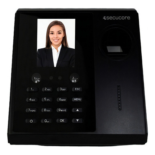 Secucore FRH10 Color Negro Reloj Checador Biometrico Facial Rostro Y Huella Digital Red