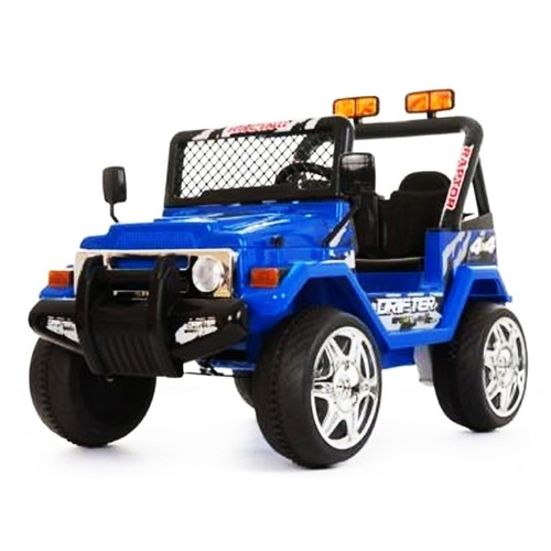 Carro A Bateria Jeep 4x4, Llantas Eva, Asientos De Cuero Color Azul