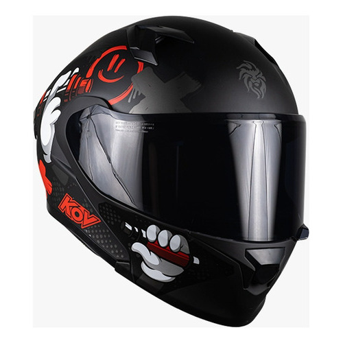 Casco Kov Furia Tagger Rojo Mate Abatible Para Moto Tamaño del casco S (54-55 cm)