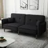 Sofa Cama Con Brazos - Living Moderno 191x099x076 - Caspian Color Negro Diseño de la tela Liso