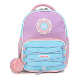 Chimola Mochila Espalda Colorblock Girl 12 Pulgadas Fs55 Color Light Purple Light Blue Diseño De La Tela Liso