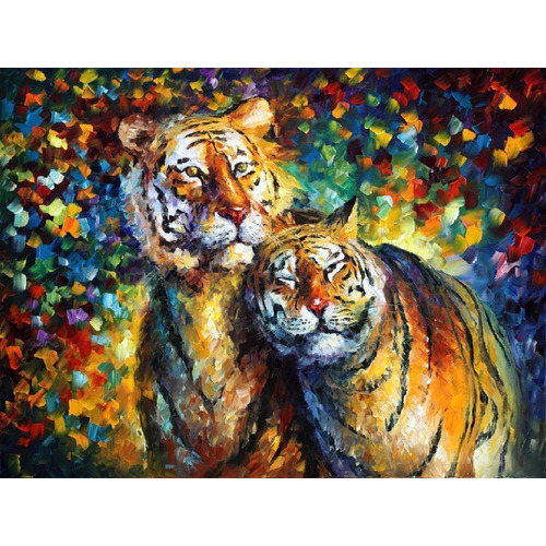 Cuadros Abstractos Tipo Oleo En Canvas Artistíco | 90x140 Color sweetness tigers