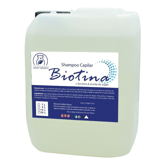 Shampoo Capilar Biotina + Aceite De Argán & Keratina 20 Lts