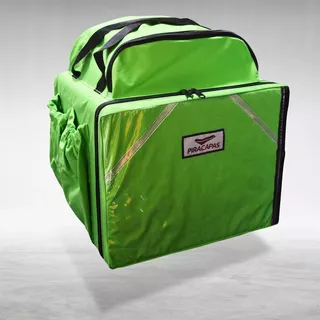 Mochila Nylon Termica Entregador Moto 45 Litro Pizza Preta Cor Verde