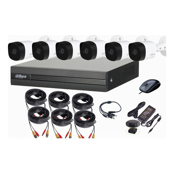 Cctv Kit Pro Dahua Dvr 8ch + 6 Cam 2mp Microfono Tienda9cl