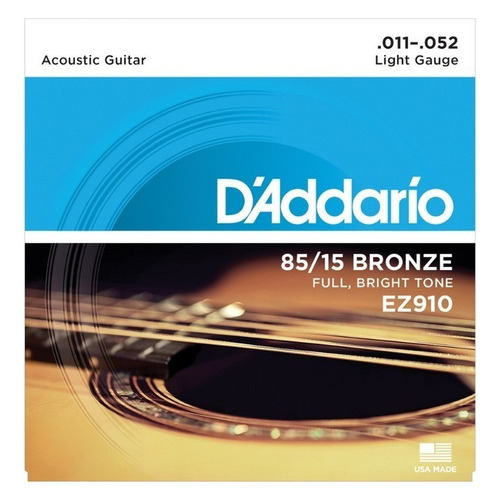 Cuerdas D'addario Ez910 Para Guitarra Acústica 11/52 Dadario