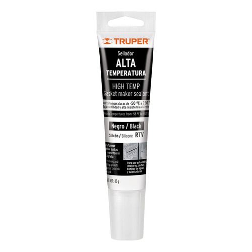 Sellador Altas Temperaturas Silicón Negro 85 Gr Truper 17567