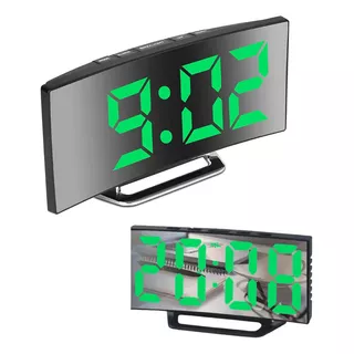 Reloj Led Despertador Digital Pantalla Espejo Mesa Escritori