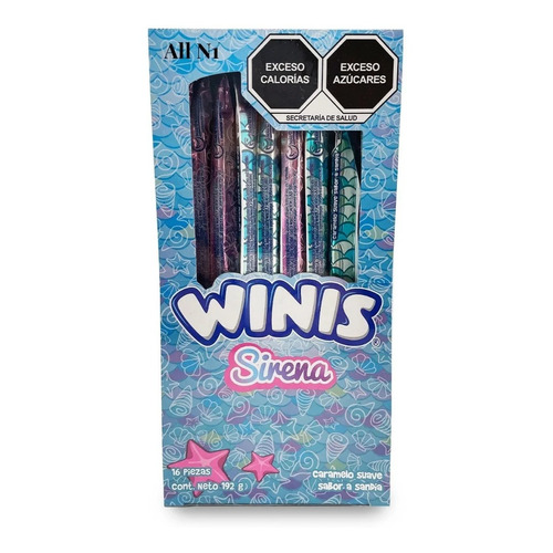 Winis Maxi Tubito Sirena 16 Piezas Sugus Sonrics  La Rosa