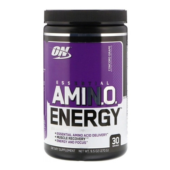 Suplemento en polvo Optimum Nutrition  Essential Amin.o. Essential Amin.o. Energy aminoácidos sabor concord grape en pote de 270g