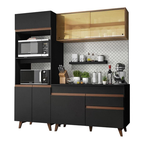 Madesa Gabinete Cocina Compacto 190cm Reims Negro/Rústico 02