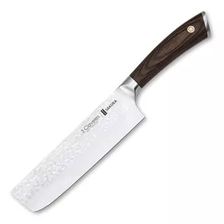 Cuchillo Usuba Sakura 3 Claveles 17cm Marrón Claro